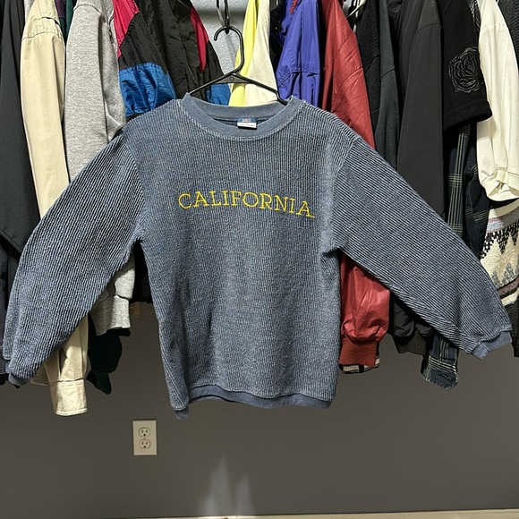 Y2k UC Berkeley California Corduroy Crewneck Sweatshirt - Picture 2 of 6